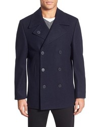 Nordstrom Shop Nordstrom Wool Blend Double Breasted Peacoat