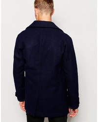 Fred Perry Peacoat In Wool