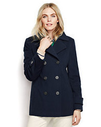 Lands' End Petite Luxe Wool Peacoat Vicuna