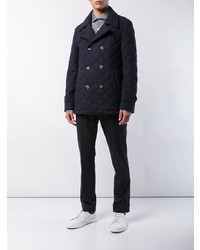 Isaia Quilted Double Breasted Coat