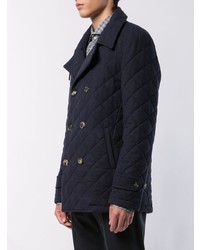 Isaia Quilted Double Breasted Coat