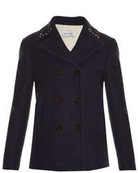 Valentino Rockstud Untitled 2 Double Faced Pea Coat