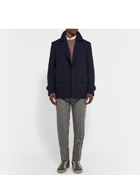 Canali Slim Fit Textured Wool And Cashmere Blend Peacoat