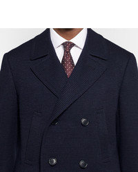 Canali Slim Fit Textured Wool And Cashmere Blend Peacoat