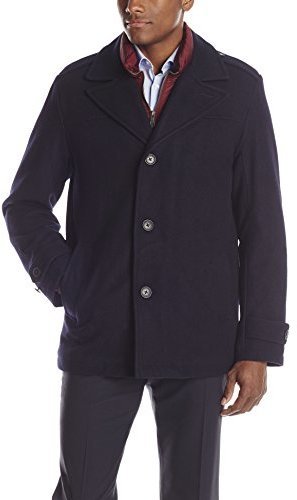 Tommy Hilfiger Wool Melton Single Breasted Peacoat With Bib, $50 | | Lookastic