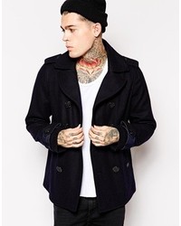 Diesel W Champ Pea Coat Wool Double Breasted