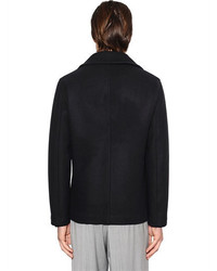 Emporio Armani Wool Cloth Peacoat W Quilted Lining