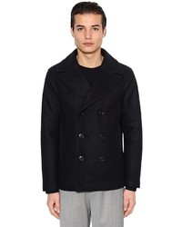 Emporio Armani Wool Cloth Peacoat W Quilted Lining
