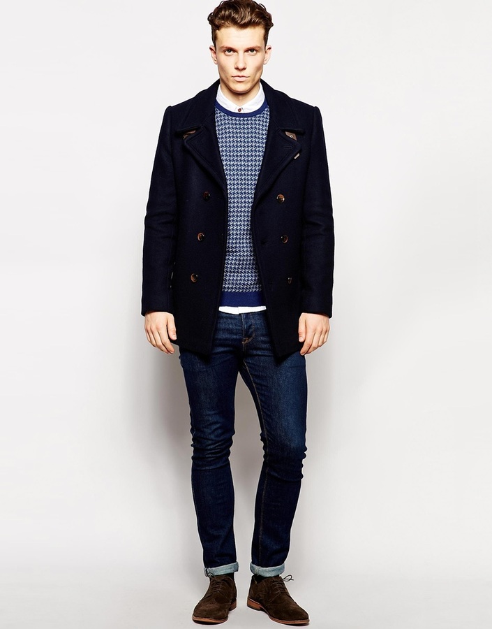 ted baker navy peacoat