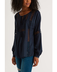 Oasis Dobby Peasant Blouse