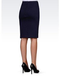 Armani Jeans Pencil Skirt In Cotton Blend With Split