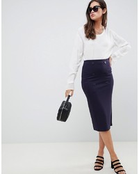 ASOS DESIGN Double Breasted Ponte Pencil Skirt