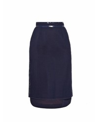 Muveil Double Layer Grid Mesh Pencil Skirt