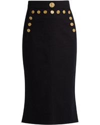Dolce & Gabbana High Rise Stretch Cotton Pencil Skirt