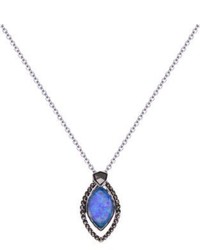 Judith Jack Iridescent Blue Opal Pendant Necklace