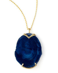 Kenneth Jay Lane Blue Agate Pendant Necklace