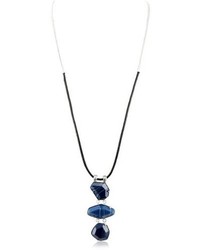 Kenneth Cole New York Oceans Blue Geometric Stone Long Adjustable Pendant Necklace 35