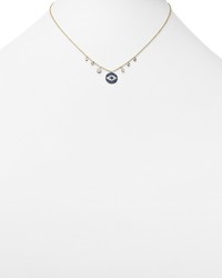Meira T Sapphire And Diamond Evil Eye Necklace In 14k Yellow Gold 16