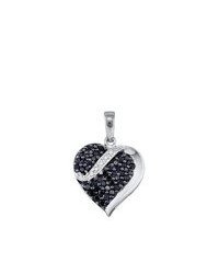 SEA Of Diamonds 071ct Blue Diamond Heart Pendant