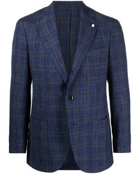 Luigi Bianchi Mantova Checked Single Breasted Blazer