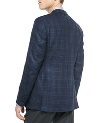 Giorgio Armani G Line Plaid Jacket Blueblack