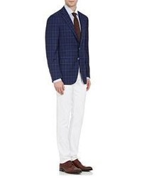 Isaia Plaid Two Button Sportcoat Navy