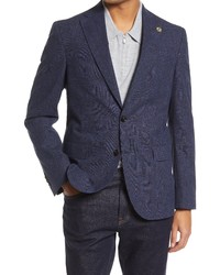 Ted Baker London Ralph Extra Slim Fit Plaid Stretch Sport Coat In Navy At Nordstrom