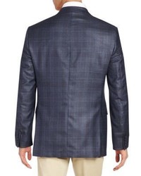 Saks Fifth Avenue Slim Fit Windowpane Plaid Silk Wool Sportcoat