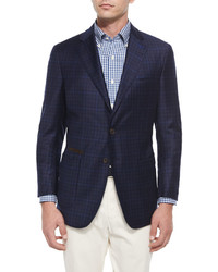 Peter Millar The Napoli Check Two Button Soft Sport Coat Navy