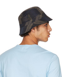Moncler Genius 7 Moncler Frgmt Hiroshi Fujiwara Brown Blue Check Bucket Hat
