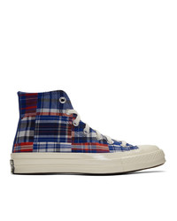 Converse Blue And Red Twisted Prep Chuck 70 High Sneakers
