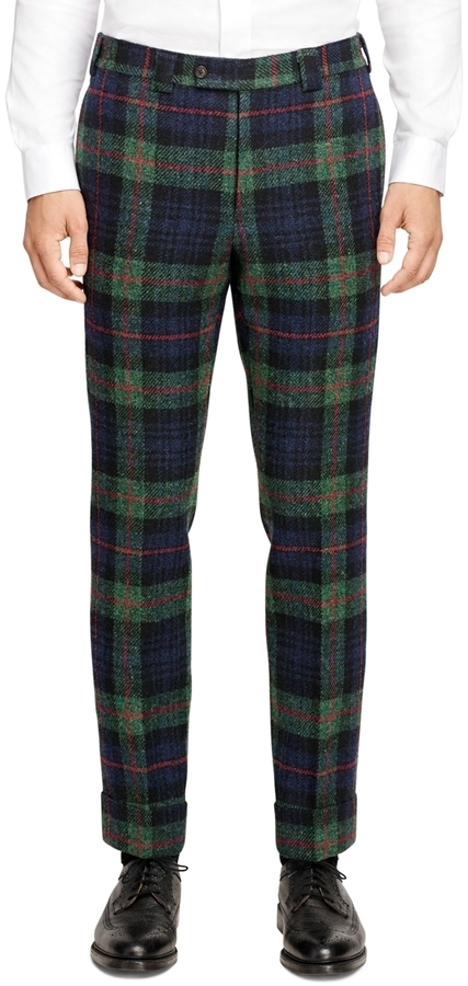 Brooks Brothers Plaid Tab Trousers, $450 | Brooks Brothers | Lookastic.com