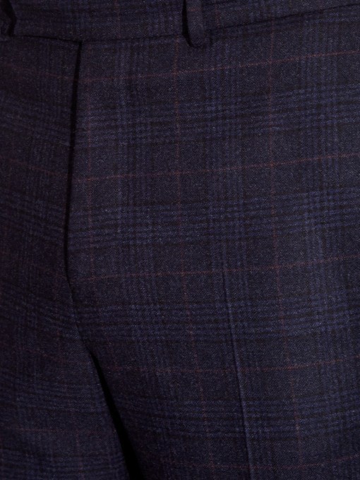 Gieves Hawkes Check Wool Flannel Trousers, $355 | MATCHESFASHION.COM ...