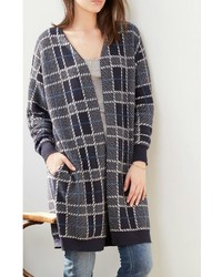 Three Dots Plaid Coat Sweater