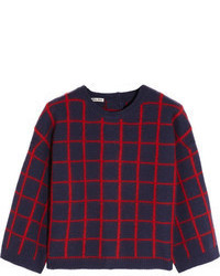 Miu Miu Checked Wool Blend Sweater