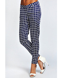 Boohoo Ebba Grid Checked Slim Fit 78 Trouser