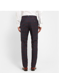 Alfred Dunhill Mayfair Slim Fit Plaid Wool Trousers