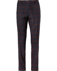 Alfred Dunhill Mayfair Slim Fit Plaid Wool Trousers