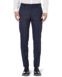 Paul Smith Navy Slim Fit Shadow Check Woven Suit Trousers