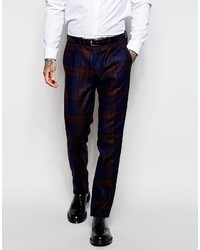 Sisley Plaid Suit Pants In Slim Fit