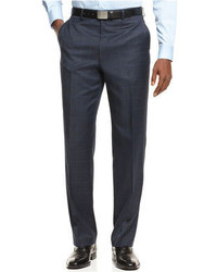 Shaquille Oneal Collection Navy Herringbone Plaid Pants