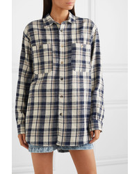 Isabel Marant Helyntony Oversized Plaid Cotton Shirt