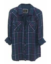 Rails Kendra Tencel Plaid Shirt In Navyjade