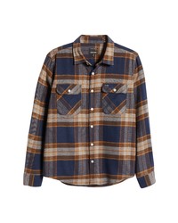 Brixton Bowery Plaid Flannel Button Up Shirt In Joe Blue At Nordstrom