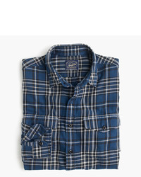 J.Crew Midweight Flannel Shirt In Blue Plaid