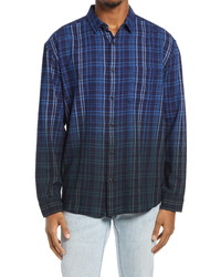 BP. Ombre Bleach Flannel Button Up Shirt