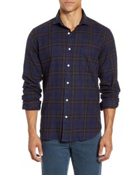 Hartford Paul Regular Fit Plaid Button Up Flannel Shirt
