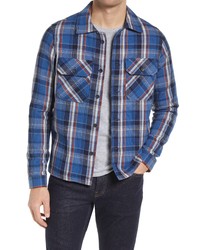 Naked & Famous Denim Plaid Flannel Button Up Work Shirt In Loose Weave Flannel Blue At Nordstrom