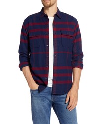 Frame Refined Classic Fit Plaid Flannel Button Up Shirt