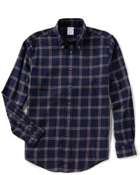 Brooks Brothers Regent Fit Lightweight Flannel Windowpane Long Sleeve Woven Shirt